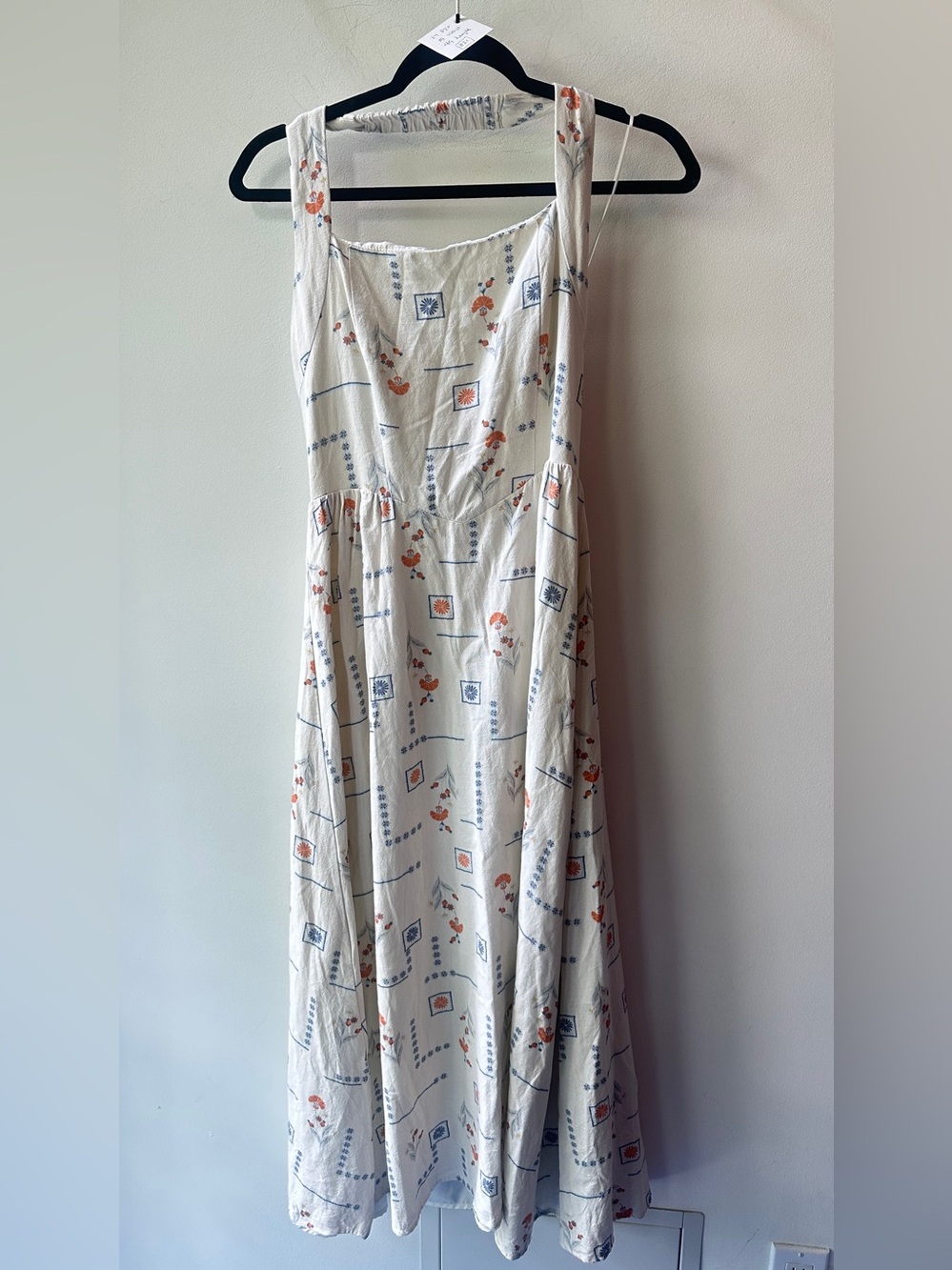 FORE, Cream Floral Print Midi Dress P2P 17, Size S | 321